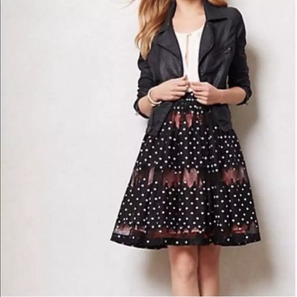 Anthropologie Plenty by Tracy Reese Pink Dot skirt